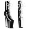 Pleaser - FLAMINGO1040TT Bottes de plateforme, Pole dance chaussures - Noir/Blanc Product image